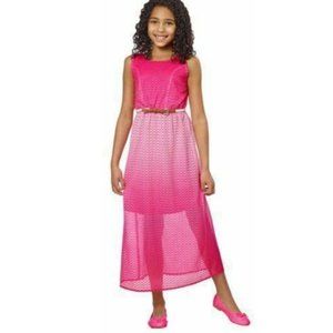 Paper Doll Maxi Girl's Dress with Braided Belt